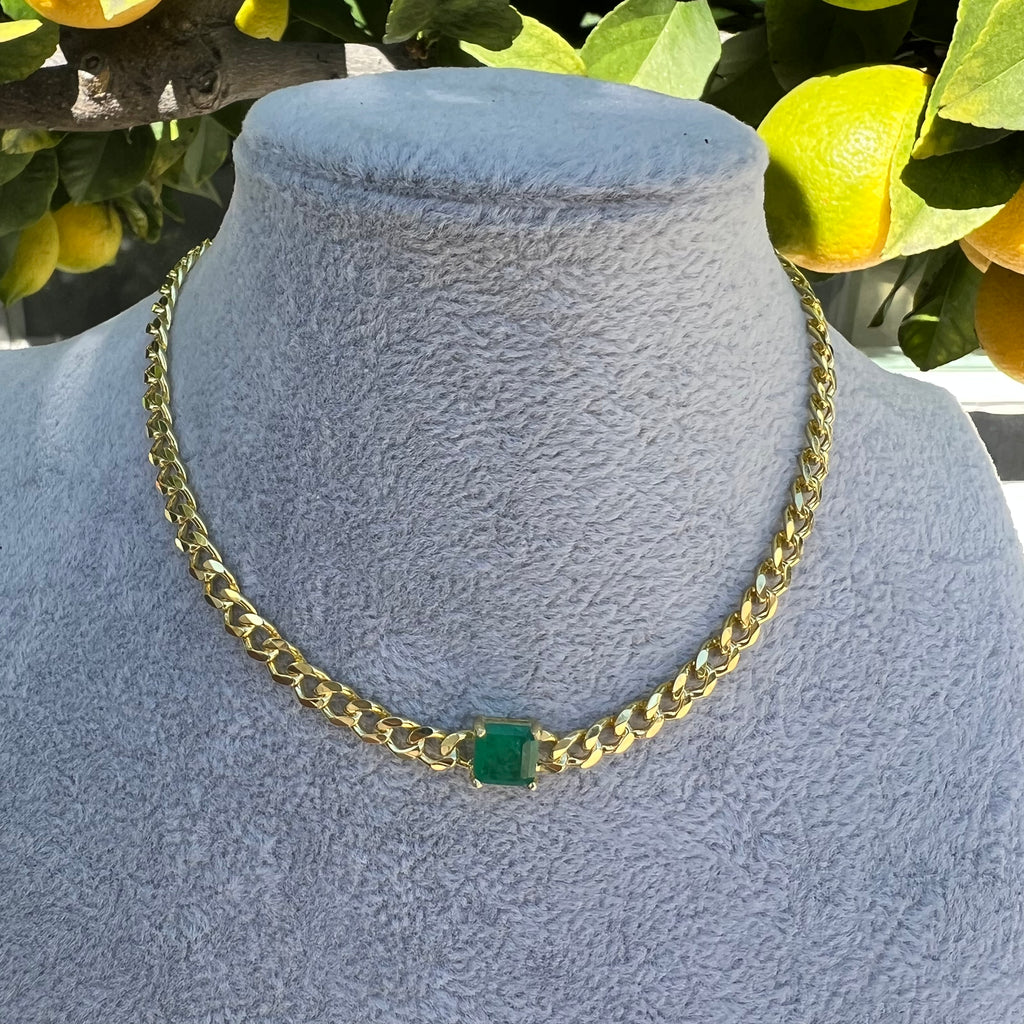 Curb Link Emerald Choker - Brown Loft