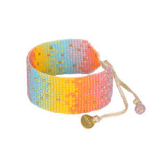 Color Sand M 11372 Wide Braided Thread Bracelet - Brown Loft
