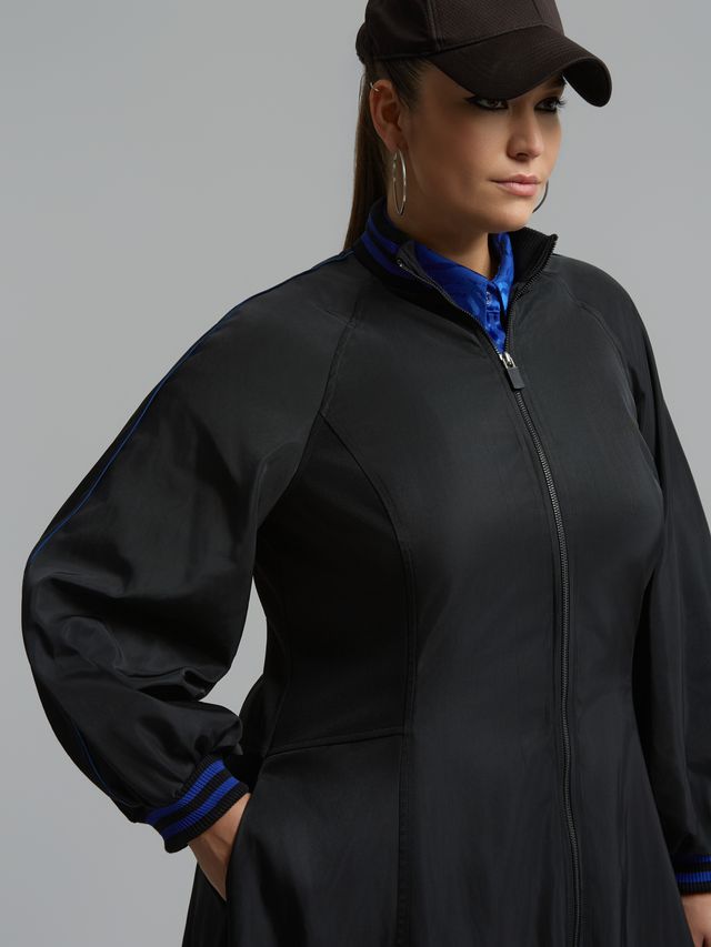 Zip-Front Flared Midi Coat 8601.7023