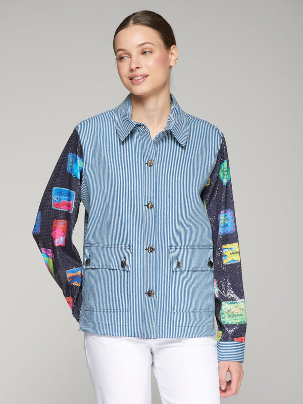 Striped Denim Jacket