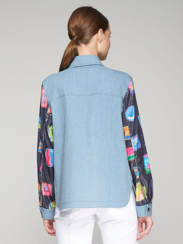 Striped Denim Jacket
