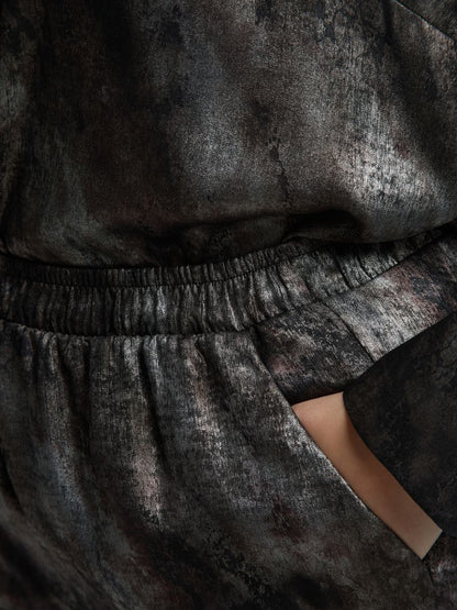 Printed Satin Shirt &amp; Wide-Leg Trousers Set 8601.3059/2079