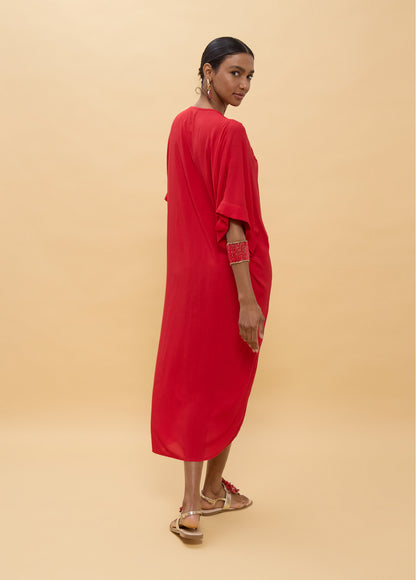 LS2616010 Linen Midi Dress - Brown Loft