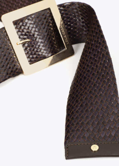 LF2606001 Braided Faux Leather Belt