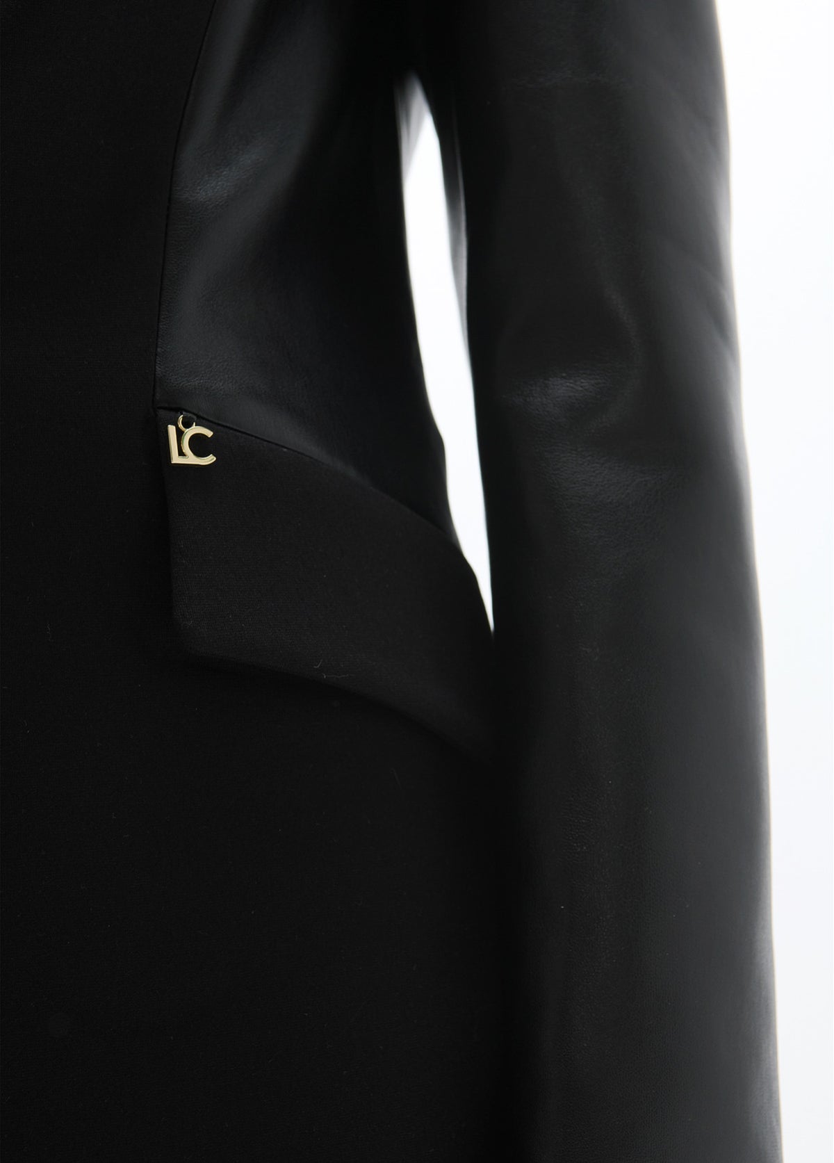LF2602012 Faux Leather and Tailored Fabric Body Mix Jacket