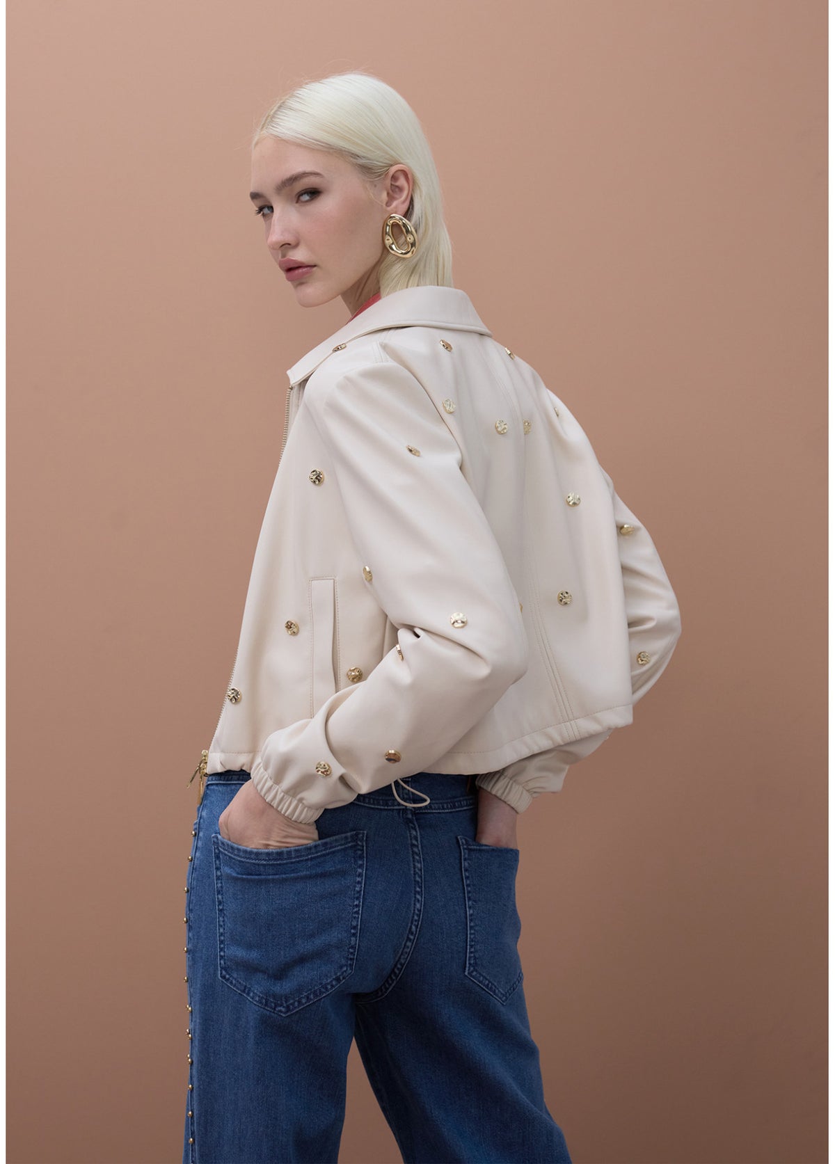 MS2602023 Faux Leather Jacket