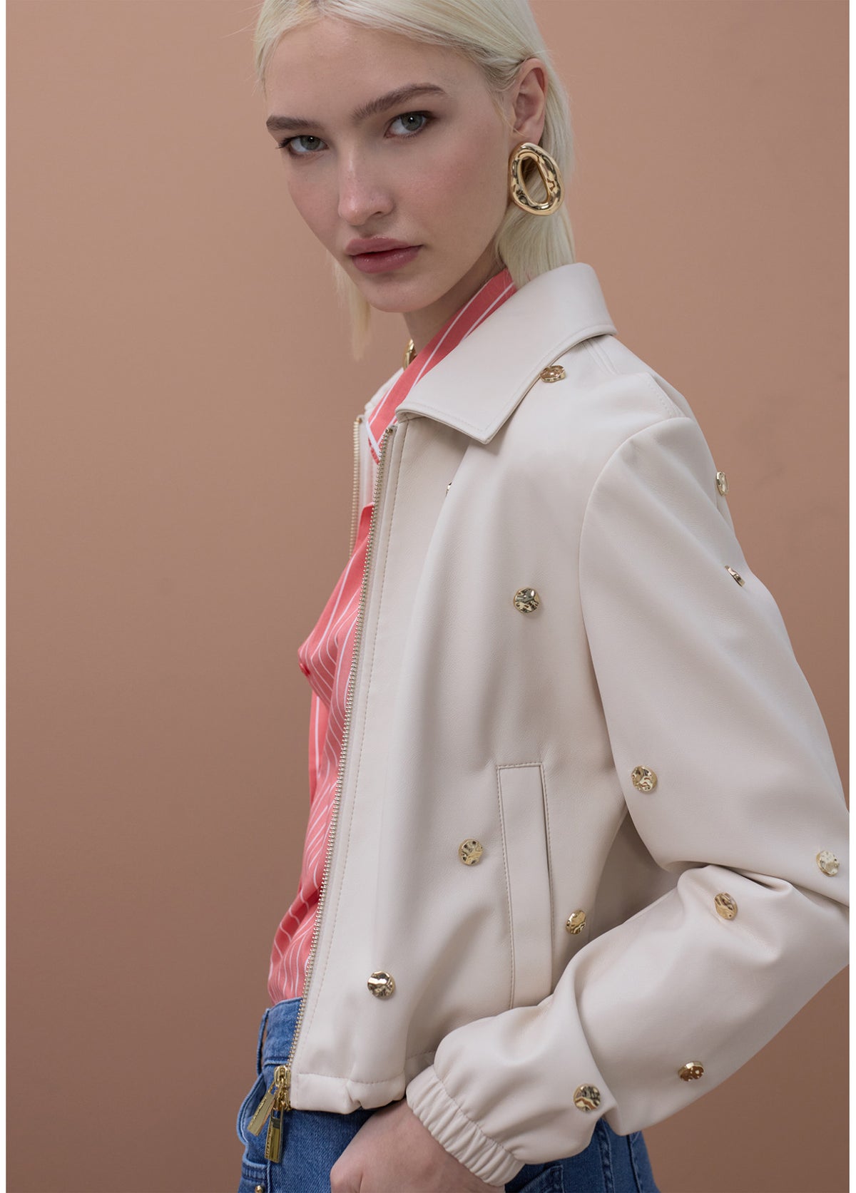 MS2602023 Faux Leather Jacket