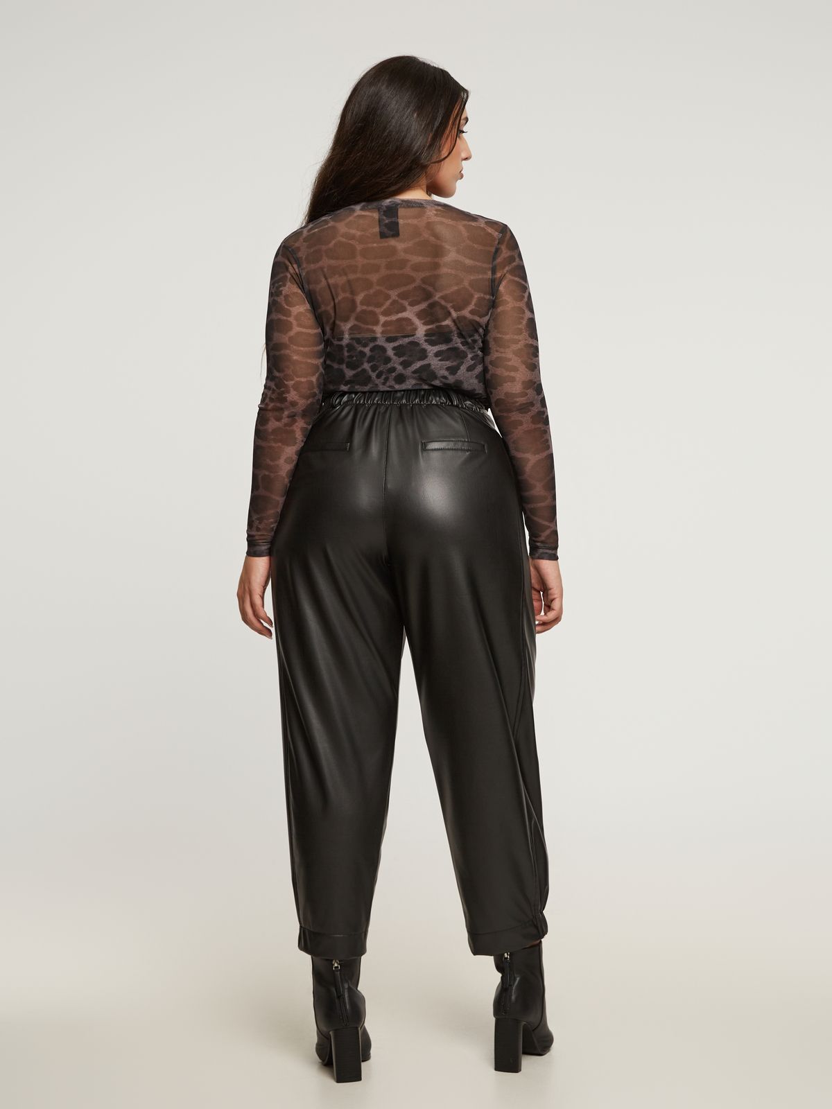 8401.2042 High Waist Faux Leather Pants - Brown Loft