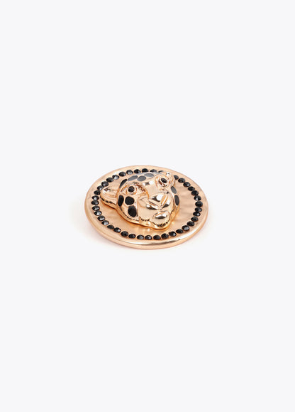 LF2603021 Leopard Head Medallion Brooch