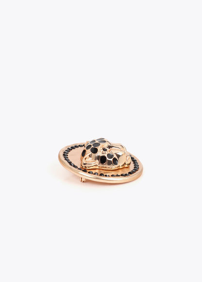 LF2603021 Leopard Head Medallion Brooch