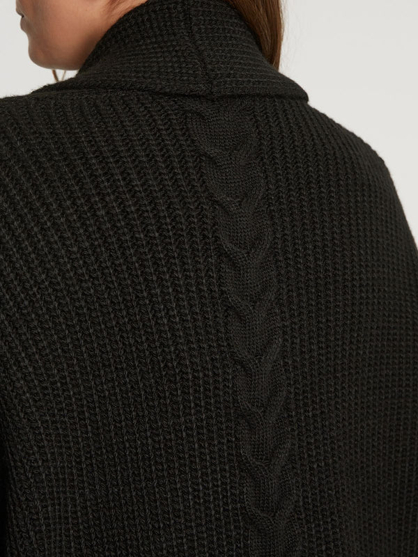 8401.5014 Shawl Collared Long Knit Cardigan كارديجان طويل محبوك بياقة شال