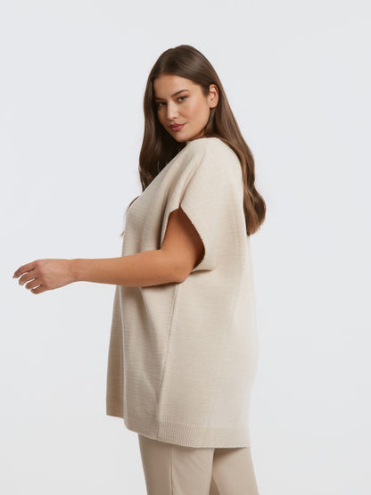 8401.5018 Long Knit Tunic Top - Brown Loft