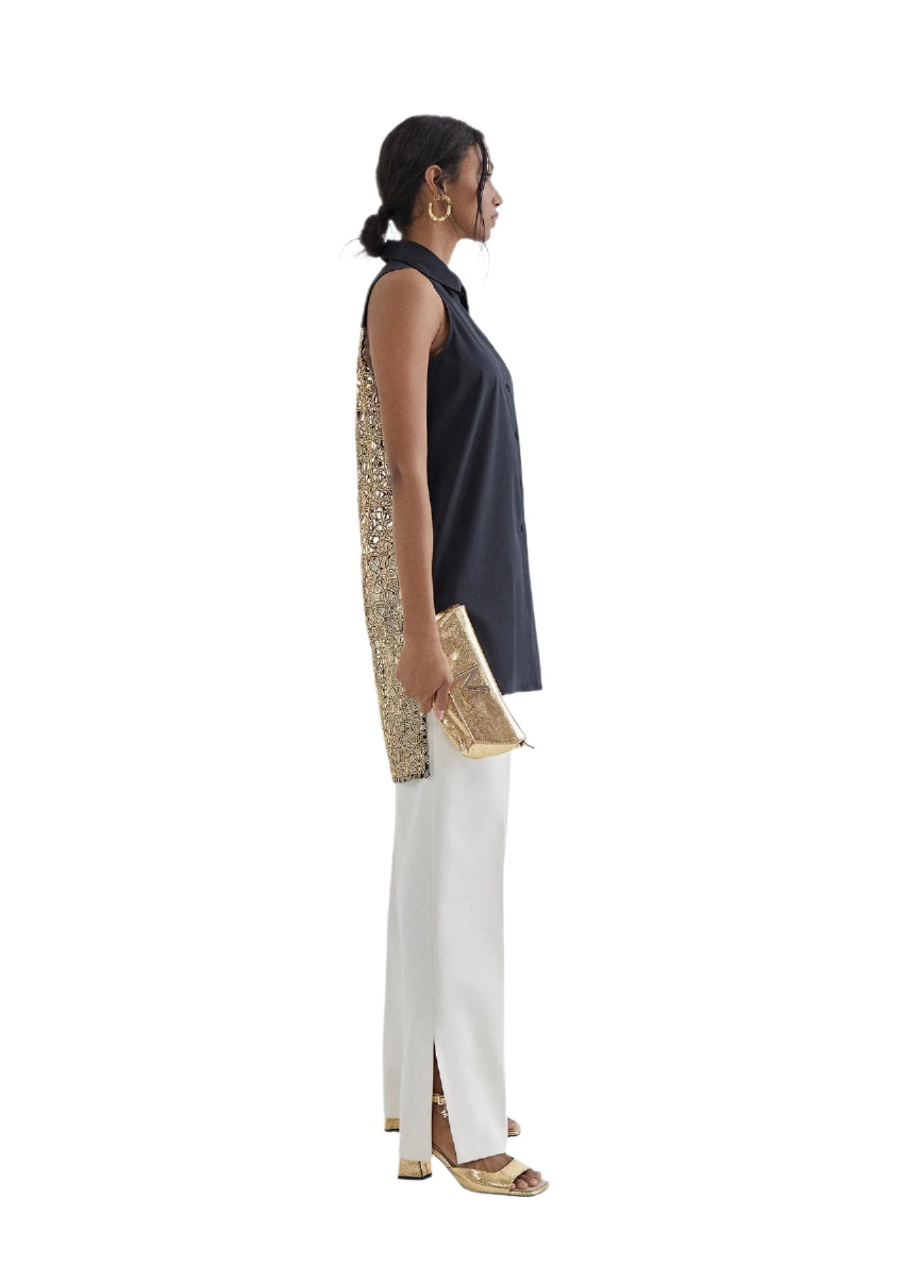 Long Sleeveless Shirt - MS2415008 - Brown Loft