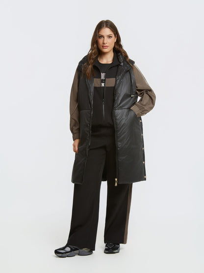 0004.3504 Puffer Metallic Sleeveless Jacket - Brown Loft