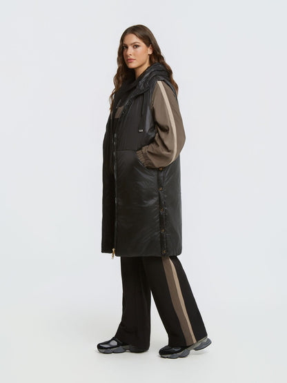 0004.3504 Puffer Metallic Sleeveless Jacket - Brown Loft