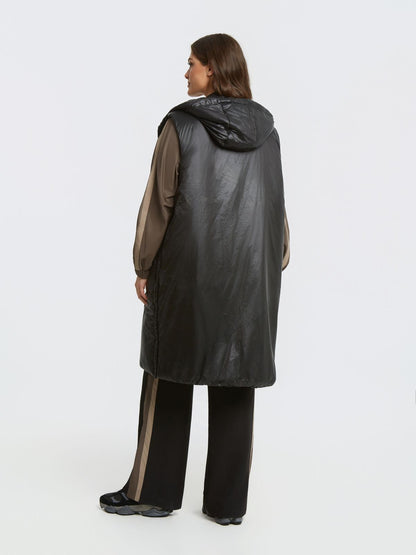 0004.3504 Puffer Metallic Sleeveless Jacket - Brown Loft