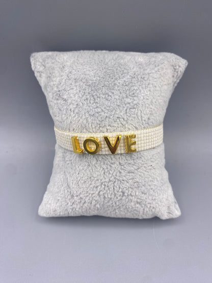 Love Letters B-GP-S 11296 Braided Beads Bracelet - Brown Loft