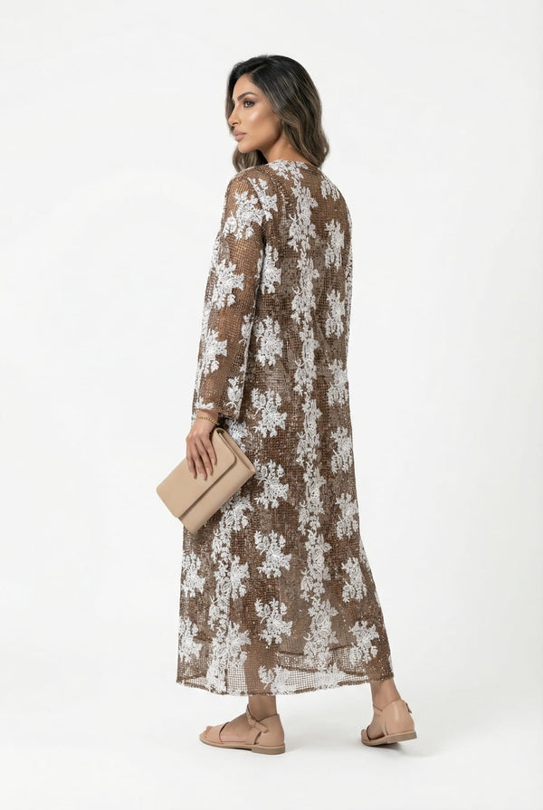 Marta Fishnet Floral Cardigan كارديجان شبكي مزهر