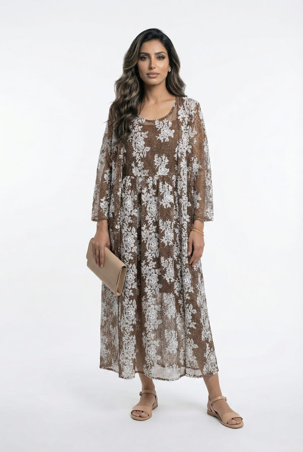 Marta Fishnet Floral Cardigan كارديجان شبكي مزهر