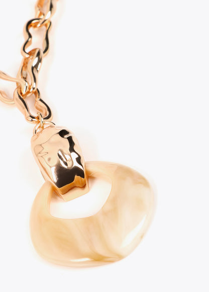 LF2603053 Marbled Resin Pendant Necklace