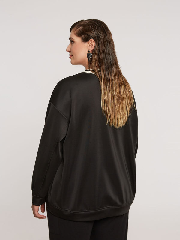 8401.1051 Oversized Sweatshirt Top بلوزة سويت شيرت كبيرة الحجم