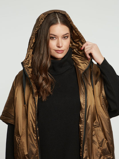 0004.4513 Relaxed Fit Hooded Puffer Jacket - Brown Loft