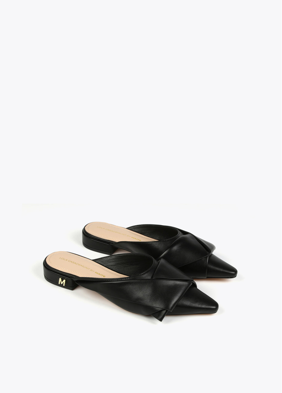 2505006 Faux Leather Mules with Tie Details - Brown Loft