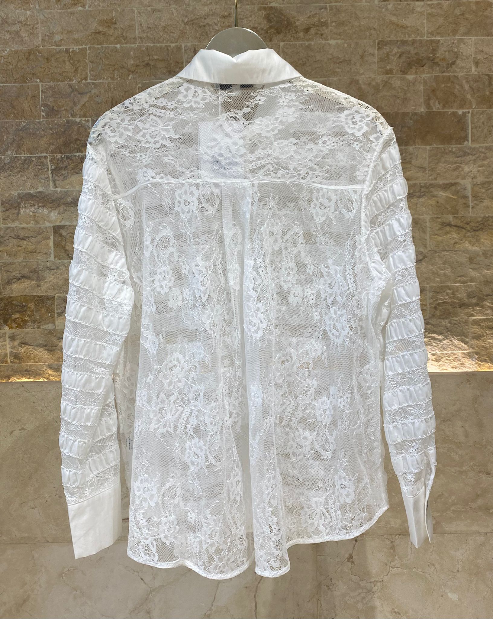 Natty Oversized Lace Shirt - Brown Loft