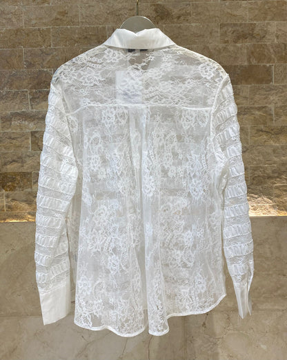 Natty Oversized Lace Shirt - Brown Loft