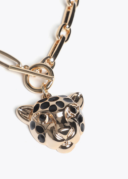 LF2603020 Leopard Head Chain Necklace