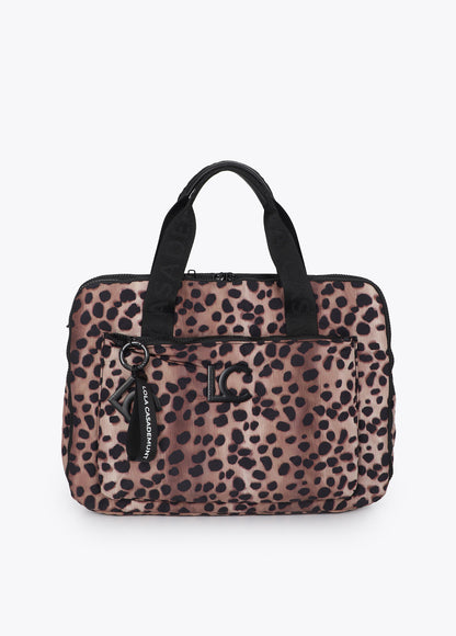 LF2612015 Nylon Laptop Bag with Animal Print