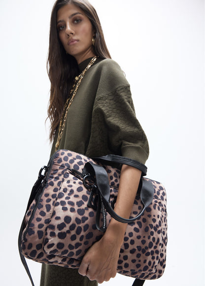 LF2612015 Nylon Laptop Bag with Animal Print