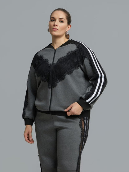 Lace Detail Zip-Up Tracksuit Set 8601.4019/2061