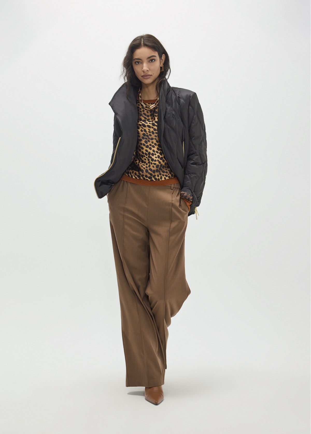 MF2601007 Shawl Collared Quilted Jacket