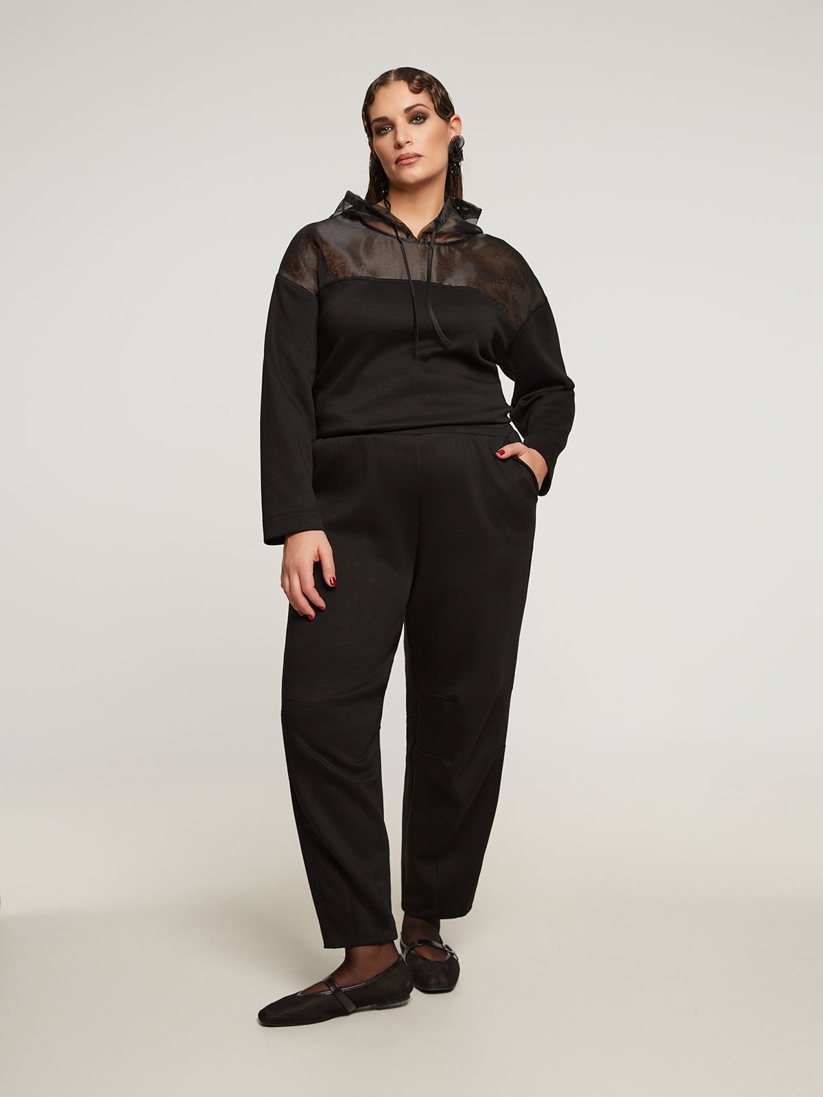 8401.2027 High Waist Barrel Viscose Blend Pants - Brown Loft