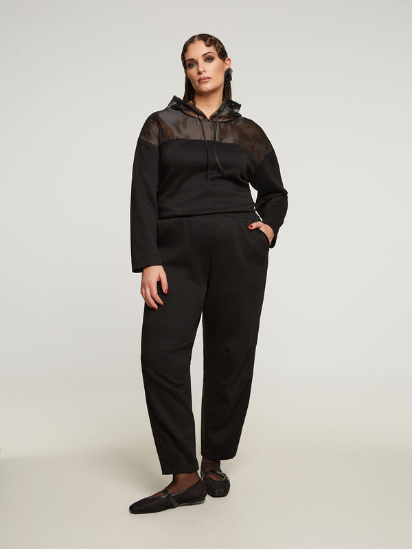 8401.2027 High Waist Barrel Viscose Blend Pants بنطلون باريل من مزيج الفيسكوز عالي الخصر