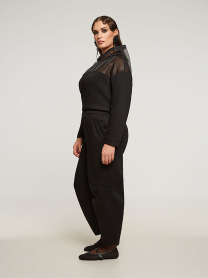 8401.2027 High Waist Barrel Viscose Blend Pants - Brown Loft