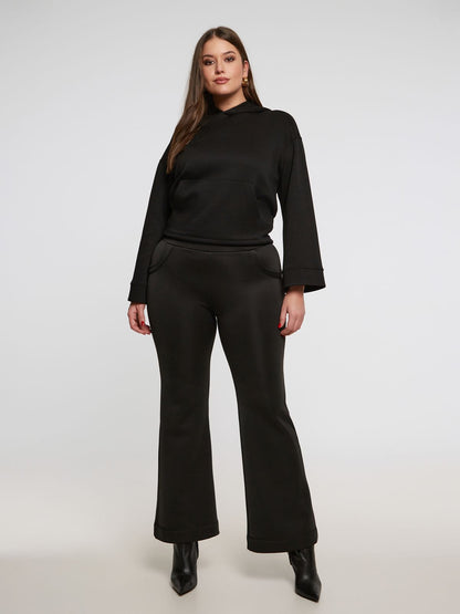 8401.2050 Wide Leg Satin Flared Pants - Brown Loft