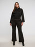 8401.2050 Wide Leg Satin Flared Pants - Brown Loft