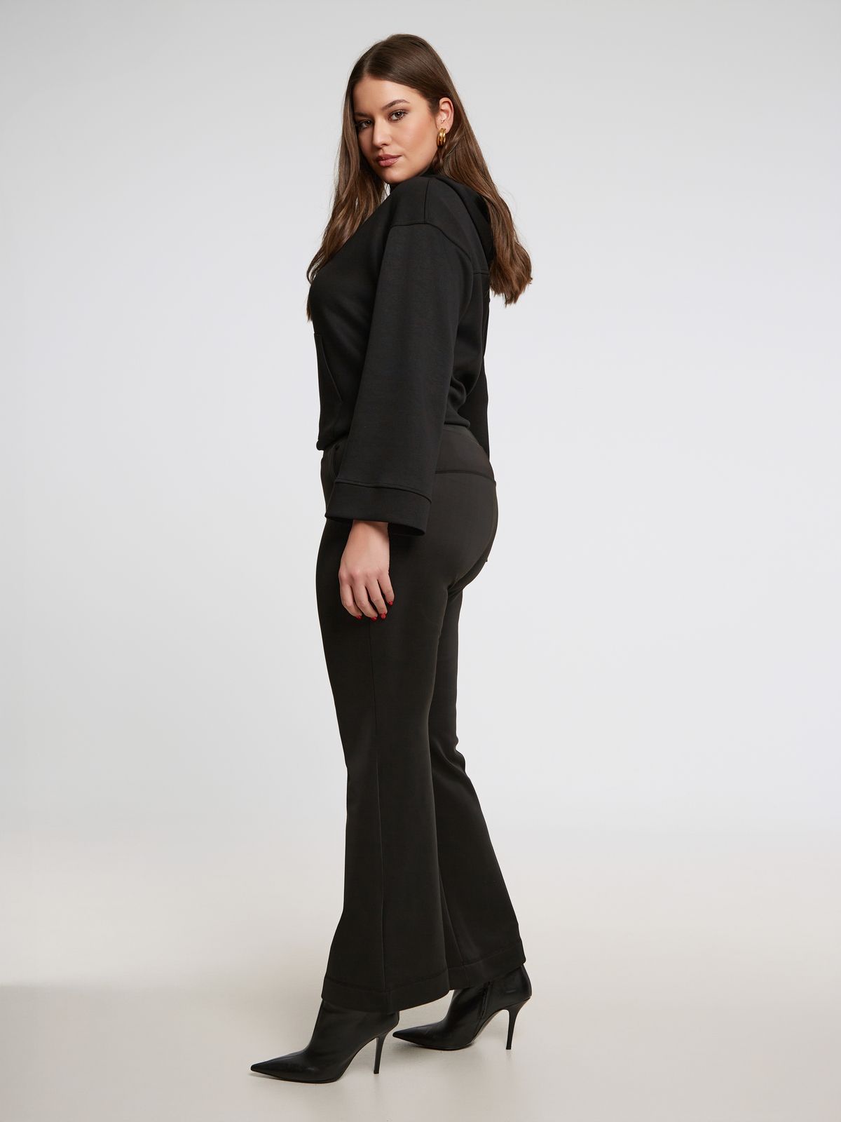 8401.2050 Wide Leg Satin Flared Pants - Brown Loft