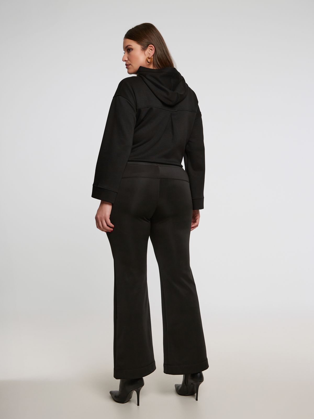 8401.2050 Wide Leg Satin Flared Pants - Brown Loft