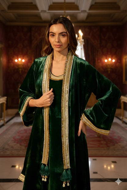 Velvet Pearl Set Dress and Cardigan - Brown Loft