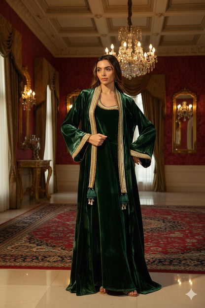 Velvet Pearl Set Dress and Cardigan - Brown Loft