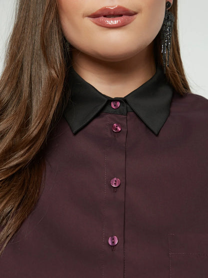 8401.3013 Long Back Oversized Shirt - Brown Loft
