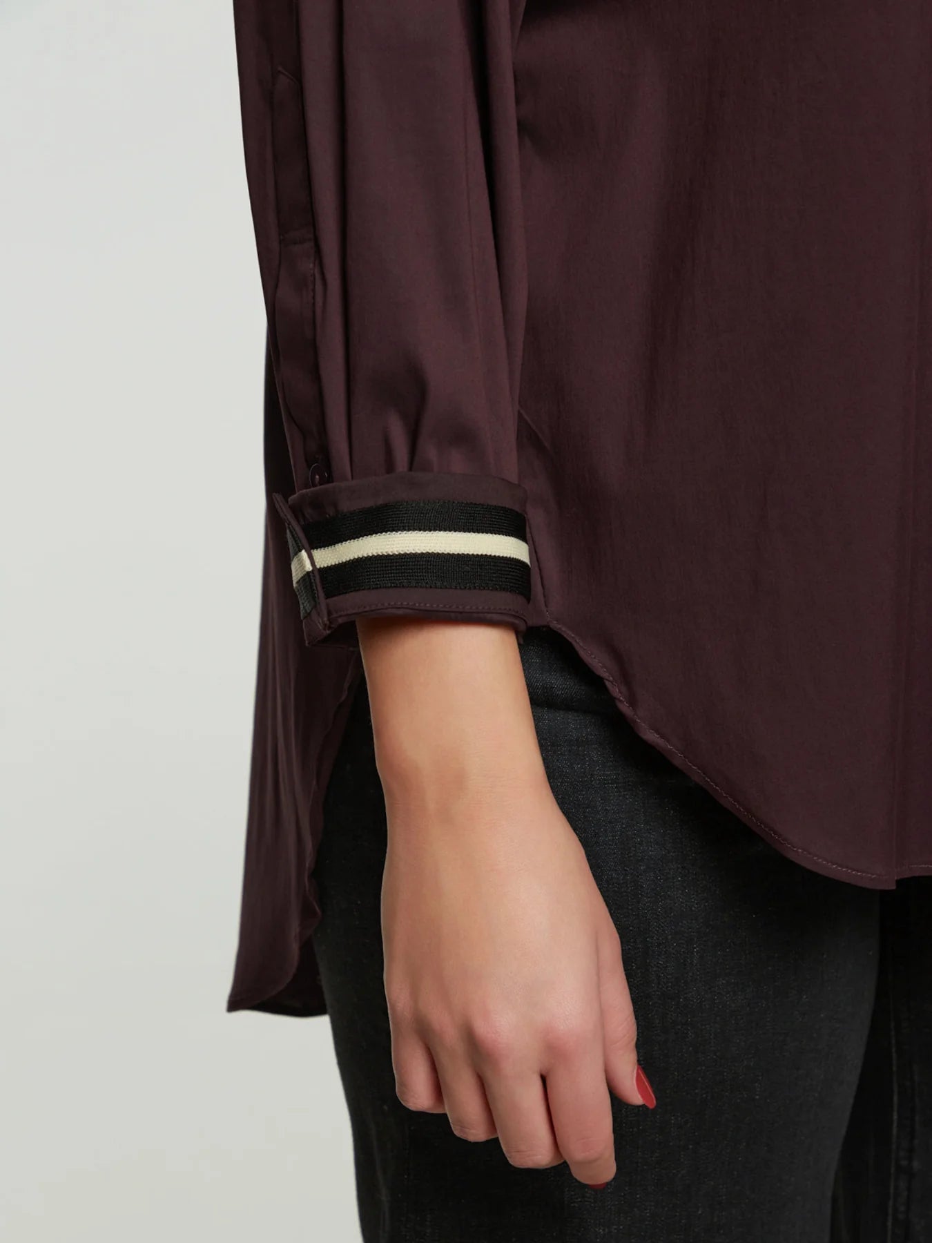8401.3013 Long Back Oversized Shirt - Brown Loft