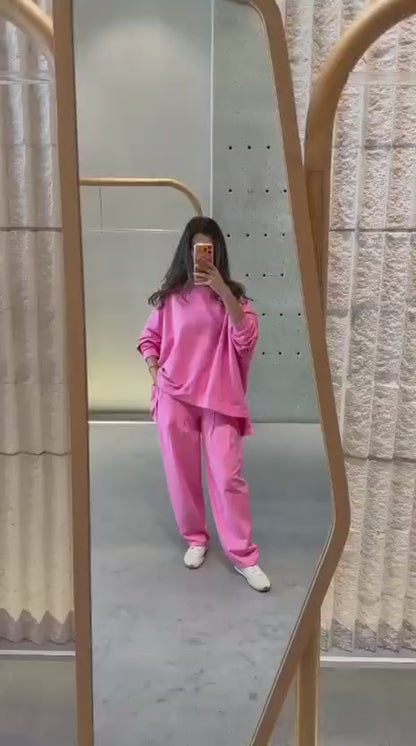 371720/6372 Oversized Sweatshirt and Pants سويت شيرت وبنطال واسعان