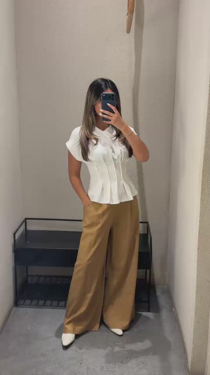 TDM71725 Peplum Style Structured Top بلوزة بتصميم بيبلوم