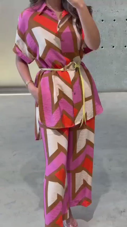 MS2615039 Long Back Shirt and Culotes Pants