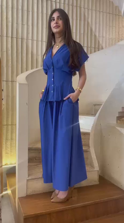 6218089 Pleated Long Dress فستان طويل مطوي