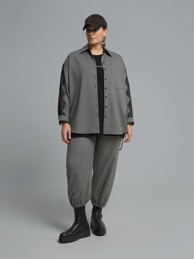 Lace Detail Shirt &amp; Jogger Set 8601.3042/2066